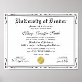 Poster Classical Black White School Certificate Diploma (Devant)