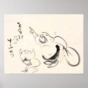 Poster Classics Zen - Gibon Sengai - Pointing Hotei
