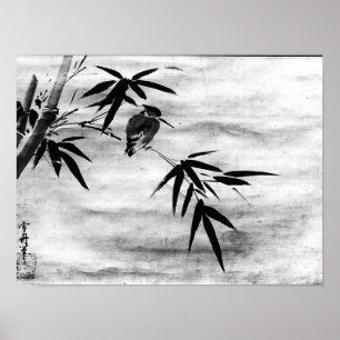 Poster Classics Zen - Sesshu - Oiseau et Bambou