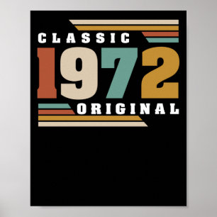 Poster Classique 1972 Original 50e anniversaire 50 ans