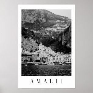 Poster classique Amalfi noir et blanc