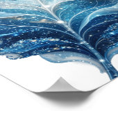 Poster Classique Argent BLUE STAR LEAF Design Moderne (Coin)