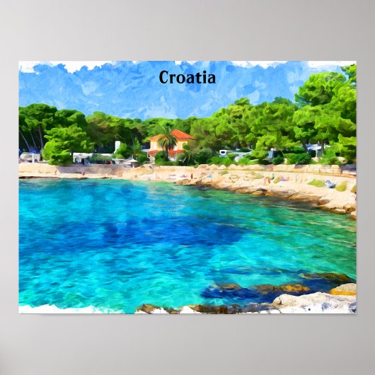 Poster Classique Belle Croatie Adria Côte Paysage (Devant)