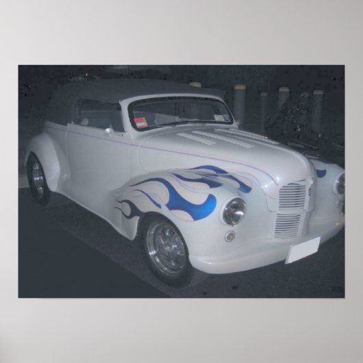 Poster Classique blanc et bleu (Devant)