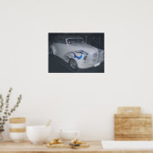 Poster Classique blanc et bleu (Cuisine)