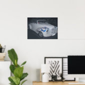 Poster Classique blanc et bleu (Bureau à domicile)