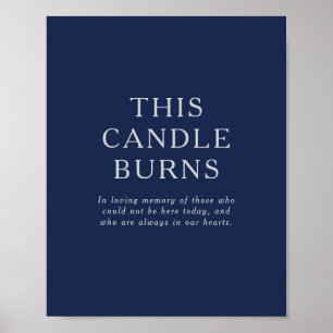 Poster Classique Bleu Nuit Argent Cette Bougie Brûle Mari