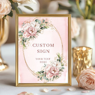 Poster Classique Bohème Rose Doré Eucalyptus Enseigne Per
