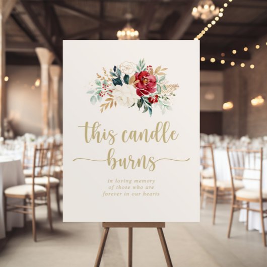 Poster Classique Bougie Fleurie Or Signe de Combustion