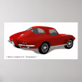 Poster classique Corvette Stingray (Devant)