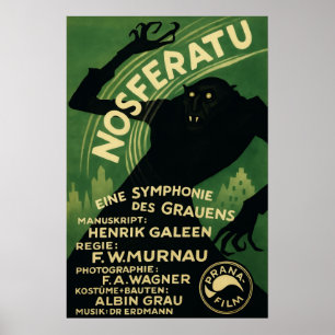 Poster Classique de 1922 Nosferatu, film muet réimaginé