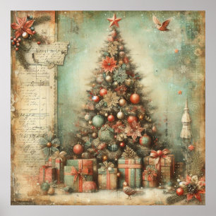 Poster classique de l'arbre de Noël