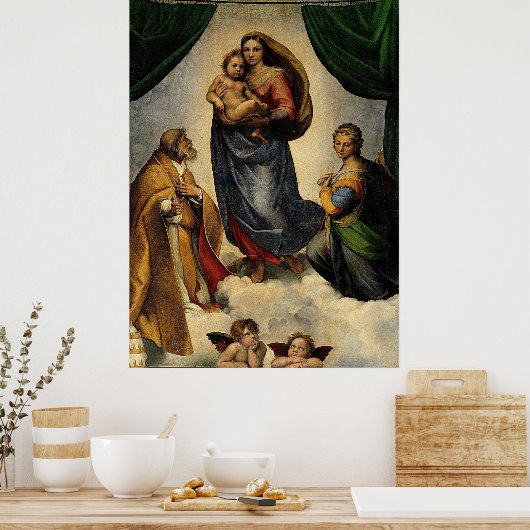 Poster Classique de Raphael "Vierge Sixtine" (vers 1513) (Cuisine)