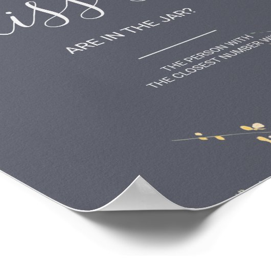 Poster Classique Devis Combien De Baisers Fête des mariée (Coin)