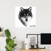 Poster Classique du loup gris (Bureau à domicile)