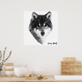 Poster Classique du loup gris (Cuisine)