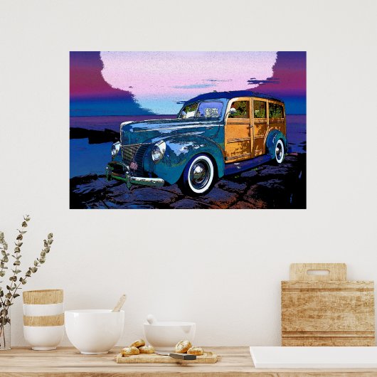 Poster classique en bois (Cuisine)