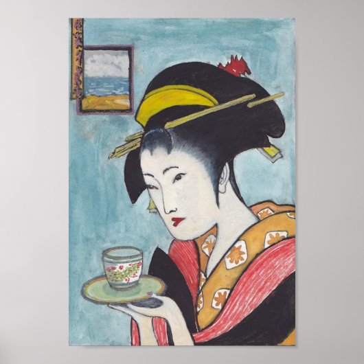 Poster Classique japonais Geisha Lady Art (Devant)
