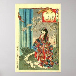 Poster Classique Japonaise Geisha Lady - Art Japonais