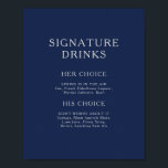 Poster Classique Minimal Marine Bleu signature Argent Boi<br><div class="desc">Cette affiche classique minimaliste en argent bleu marine signature boissons est parfait pour un mariage simple moderne romantique et élégant. La palette de couleurs bleu marine foncé et la typographie vintage minimale lui confèrent une touche formelle chic et classe. Le design est flexible, parfait pour une soirée contemporaine basique, printemps,...</div>