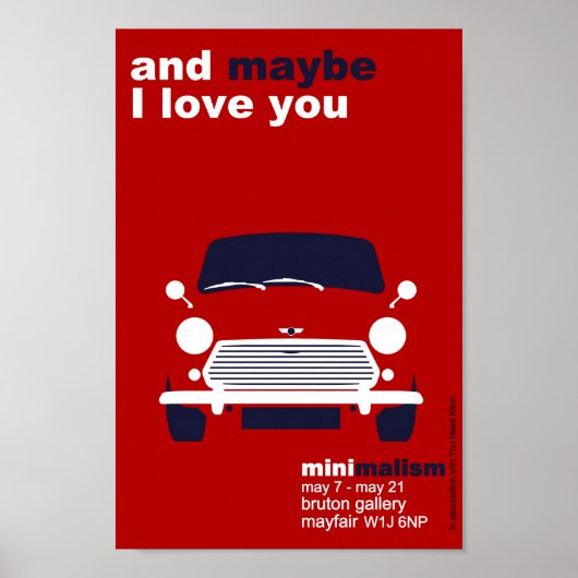 Poster Classique Original Mini Cooper art minimaliste (Devant)