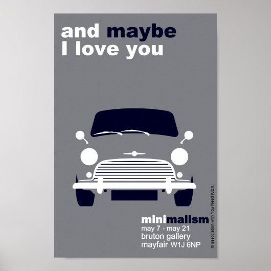 Poster Classique Original Mini Cooper art minimaliste (Devant)