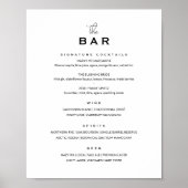 Poster Classique Panneau de Menu de Bar de Mariage Minima (Devant)
