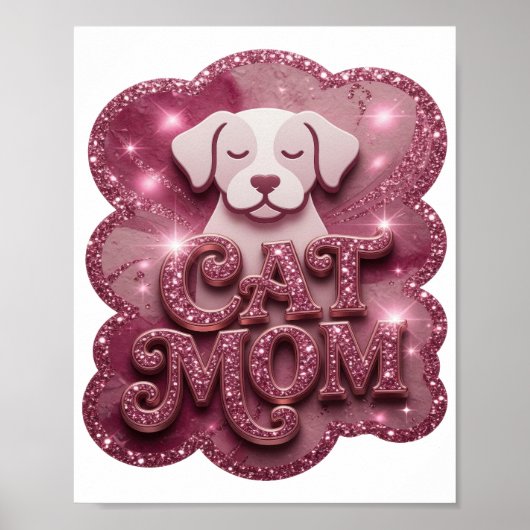Poster Classique Rose MAMAN CHAT (Devant)