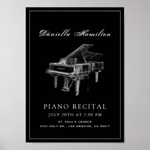 Poster Classique Simple Noir Piano Considérant