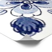 Poster Classique Vintage Chic Hollandais Windmill Delft B (Coin)