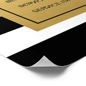 Poster Classiques rayures blanches et noires Menu du serv (Coin)