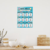 Poster Classroom Birthday Board in Cute Owl Thème (Cuisine)