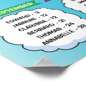 Poster Classroom Birthday Board in Hot Air Balloon Thème (Coin)