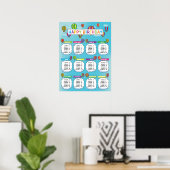 Poster Classroom Birthday Board in Hot Air Balloon Thème (Bureau à domicile)