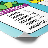 Poster Classroom Birthday Board in Our Garden Thème (Coin)