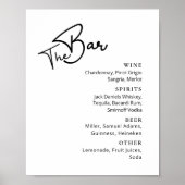 Poster Classy Black white typography menu barre mariage P (Devant)