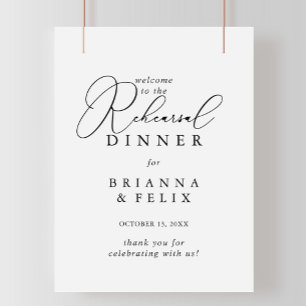 Poster Classy Chic Minimalist Rehearsal Dinner Welcome