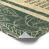 Poster Classy forest green or floral Seing Chart (Coin)