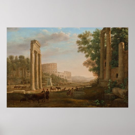 Poster Claude Lorrain - Ruines du forum romain (Devant)