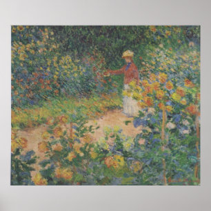 Poster Claude Monet 1895 Vintage dans le jardin