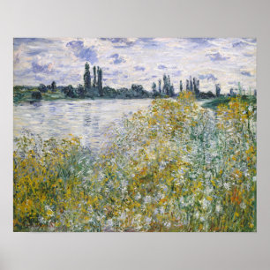 Poster Claude Monet  � aux fleurs près de V � theuil