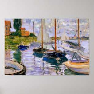 Poster Claude Monet - Bateaux à voile sur la Seine