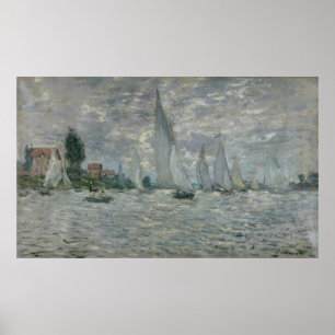 Poster Claude Monet   Bateaux ou Regatta à Argenteuil