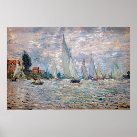 Poster Claude Monet - Bateaux Regatta à Argenteuil (Devant)