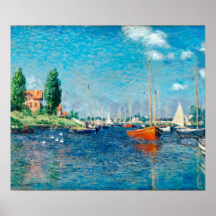 Poster Claude Monet - Bateaux rouges, Argenteuil