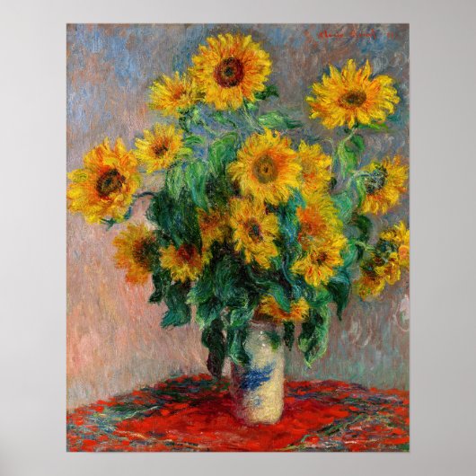 Poster Claude Monet - Bouquet de tournesols (Devant)
