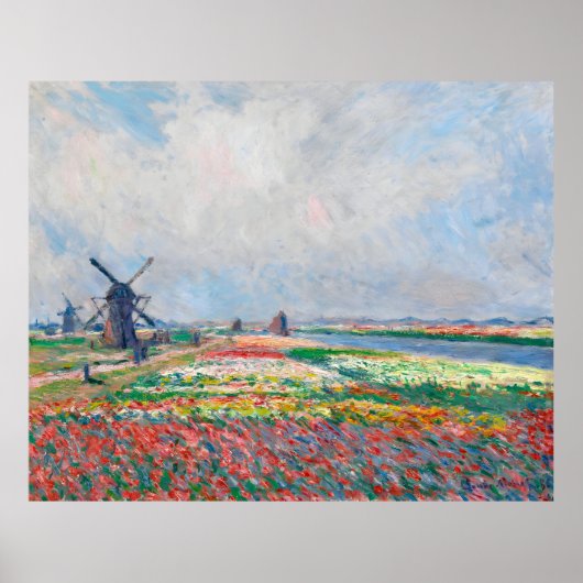 Poster Claude Monet, Bulbfield et Windmill à proximité de (Devant)
