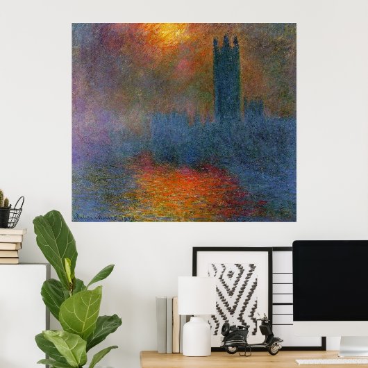 Poster Claude Monet - Chambres du Parlement (Bureau à domicile)