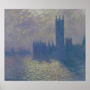 Poster Claude Monet Chambres du Parlement, Stormy Sky