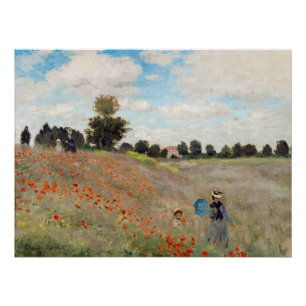 Poster Claude Monet - Champ de coquelicots